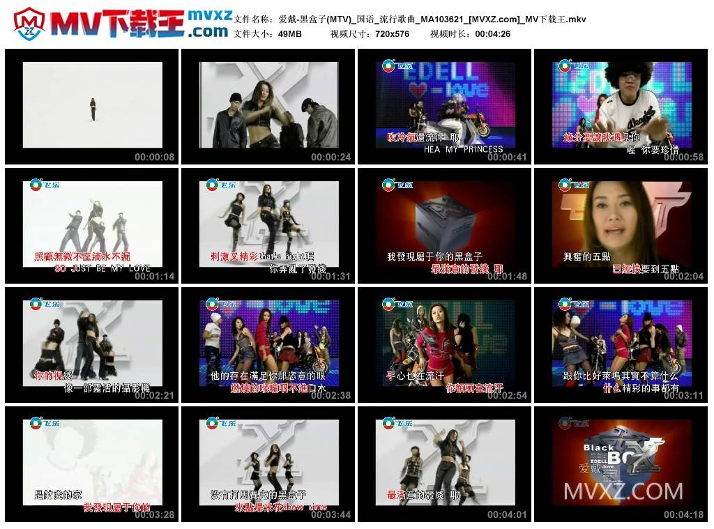 爱戴-黑盒子(MTV)_国语_流行歌曲_MA103621